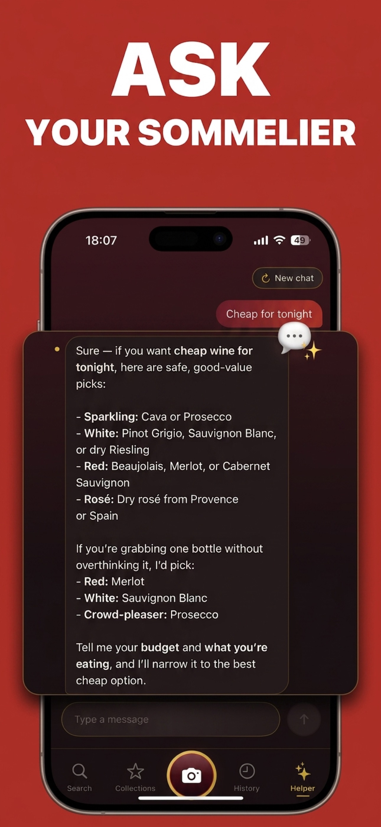 Ask your AI sommelier